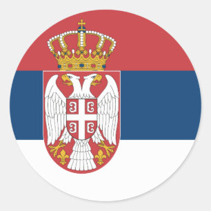 Pegatina Redonda Bandera de Serbia