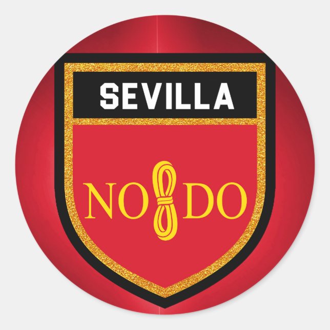 Pegatina Redonda Bandera de Sevilla (Anverso)