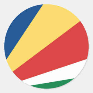 Pegatina Redonda Bandera de Seychelles