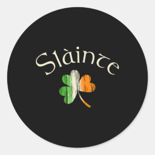 Pegatina Redonda Bandera De Shamrock Irlandesa Insultada St Patrick