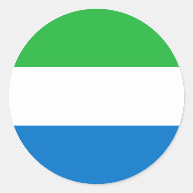Pegatina Redonda Bandera de Sierra Leona (Anverso)