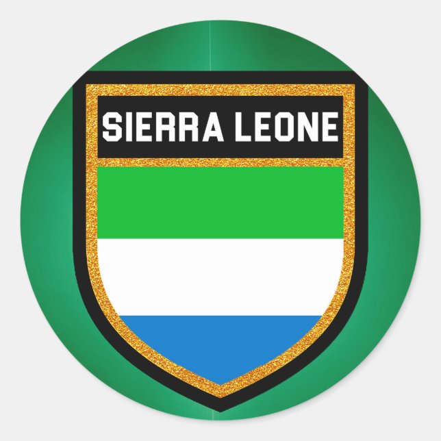 Pegatina Redonda Bandera de Sierra Leona (Anverso)