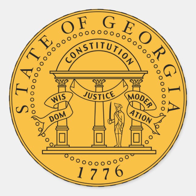 Pegatina Redonda Bandera de símbolo de la república estadounidense  (Anverso)