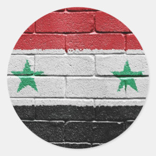 Pegatina Redonda Bandera de Siria