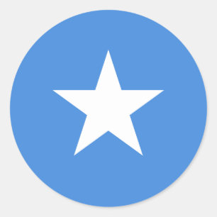 Pegatina Redonda Bandera de Somalia (somalí)