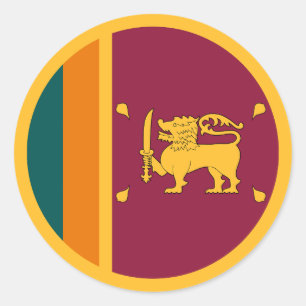 Pegatina Redonda Bandera de Sri Lanka