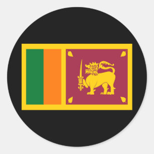 Pegatina Redonda Bandera de Sri Lanka