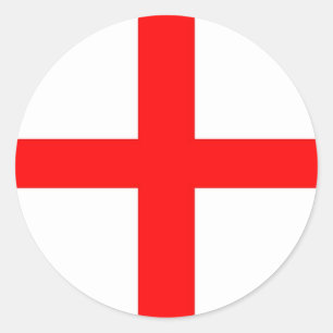 PEGATINA REDONDA BANDERA DE ST GEORGES - LÍNEA