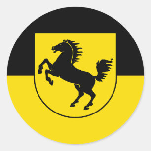 Pegatina Redonda bandera de Stuttgart ciudad de Alemania símbolo em