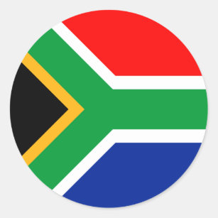 Pegatina Redonda Bandera de Sudáfrica