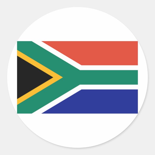 Pegatina Redonda Bandera de Sudáfrica (Anverso)