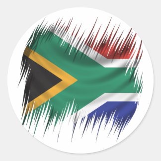 Pegatina Redonda Bandera de Sudáfrica