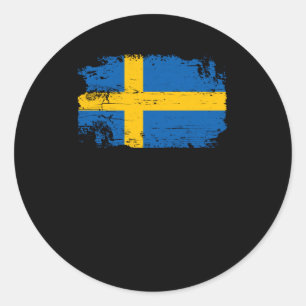 Pegatina Redonda Bandera de Suecia