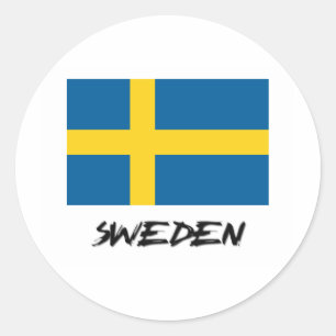 Pegatina Redonda Bandera de Suecia
