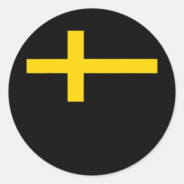 Pegatina Redonda Bandera de Suecia Sverige Flagga Guay Banderas sue (Anverso)