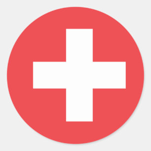 Pegatina Redonda Bandera de Suiza