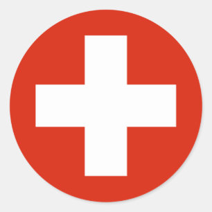 Pegatina Redonda Bandera de Suiza