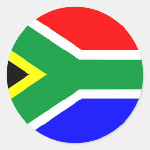 Pegatina Redonda Bandera de Suráfrica