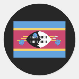 Pegatina Redonda Bandera de Swazilandia