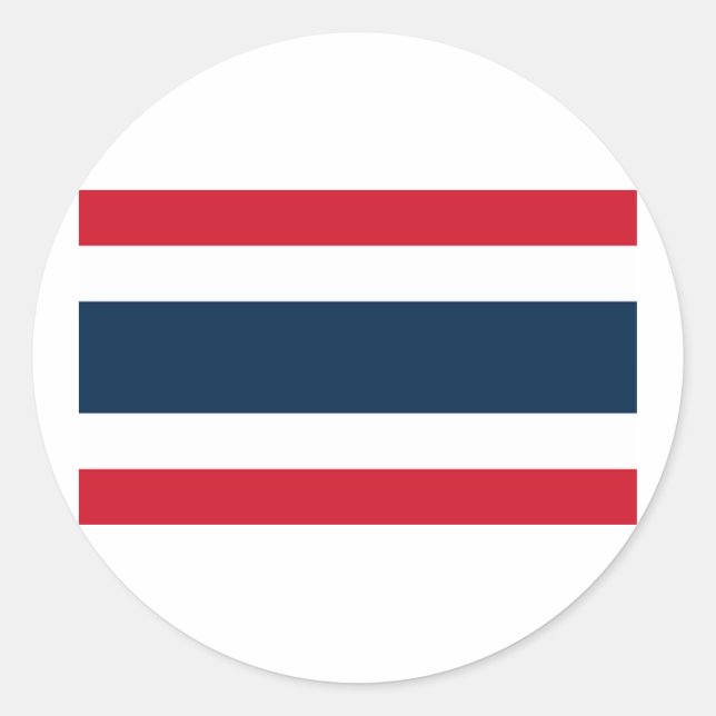 Pegatina Redonda Bandera de Tailandia (Anverso)