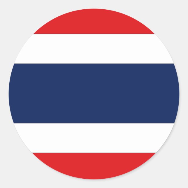 Pegatina Redonda Bandera de Tailandia (Anverso)