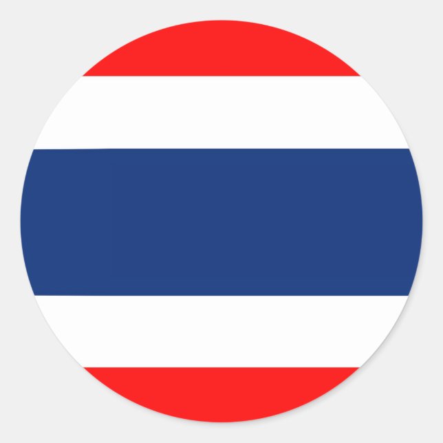 Pegatina Redonda Bandera de Tailandia (Anverso)