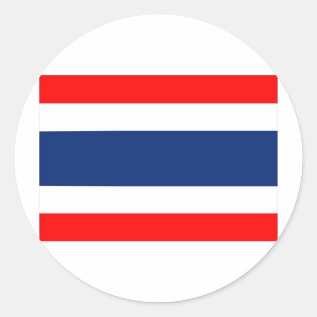 Pegatina Redonda Bandera de Tailandia (Anverso)