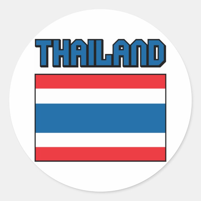Pegatina Redonda Bandera de Tailandia (Anverso)