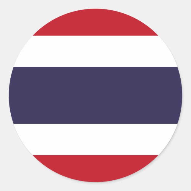 Pegatina Redonda Bandera de Tailandia (Anverso)