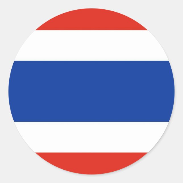 Pegatina Redonda Bandera de Tailandia (Anverso)