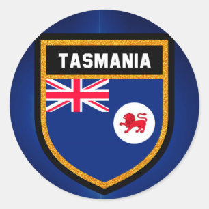 Pegatina Redonda Bandera de Tasmania
