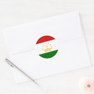 Pegatina Redonda Bandera de Tayikistán