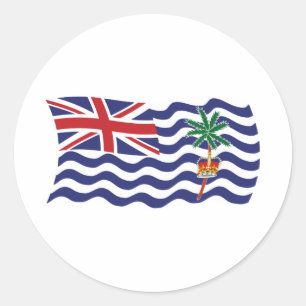 Pegatina Redonda Bandera de Territorio Británico del Océano Índico 