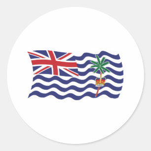 Pegatina Redonda Bandera de Territorio Británico del Océano Índico