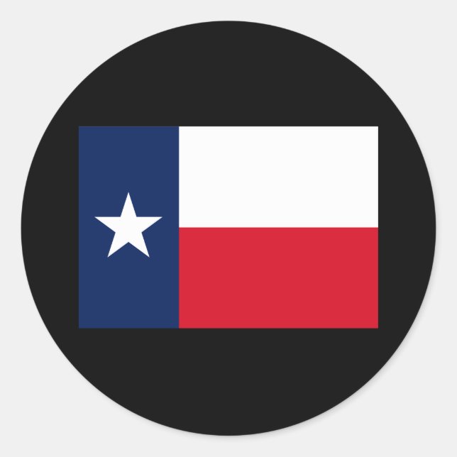 PEGATINA REDONDA BANDERA DE TEXAS (Anverso)