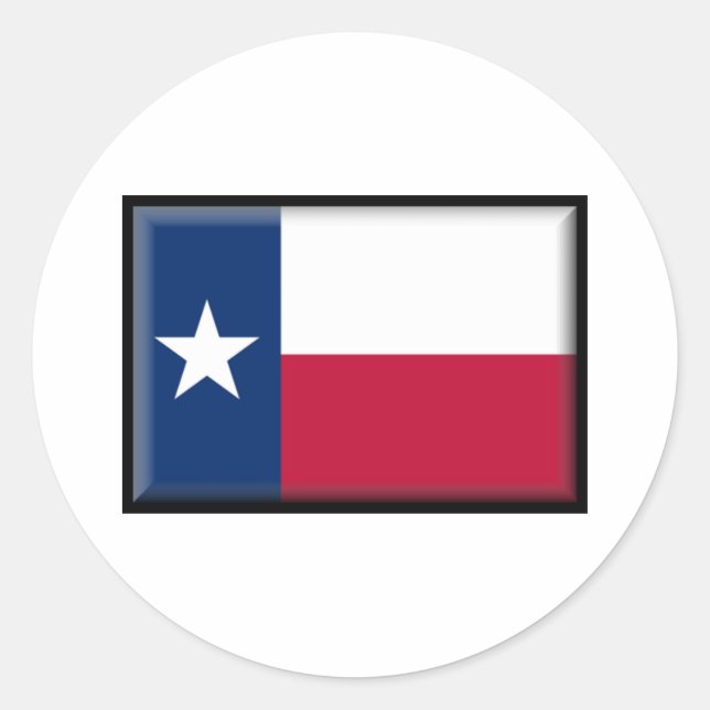 Pegatina Redonda Bandera de Texas (Anverso)