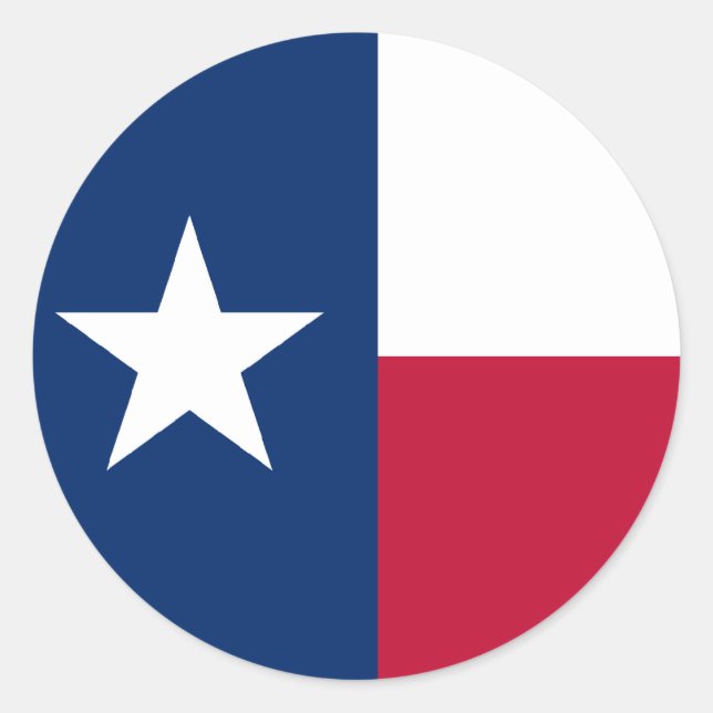 Pegatina Redonda Bandera de Texas (Anverso)