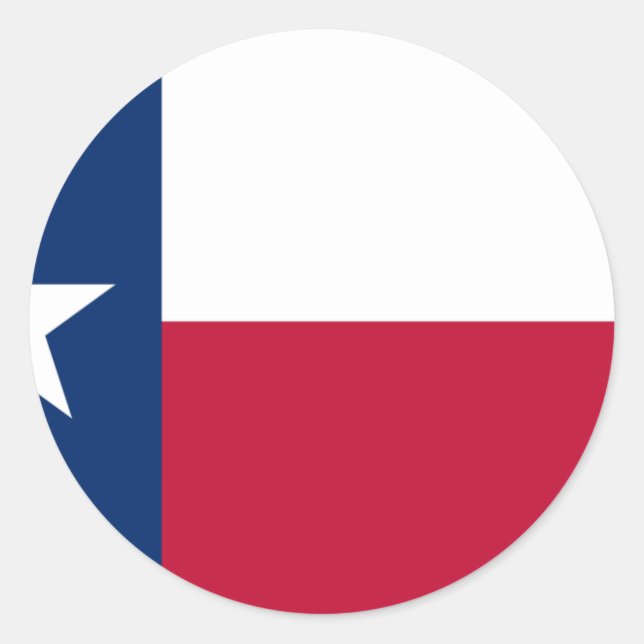 Pegatina Redonda Bandera de Texas (Anverso)