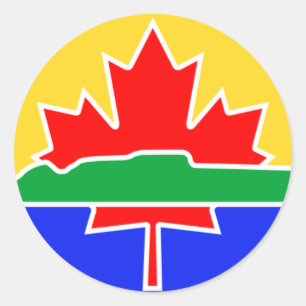 Pegatina Redonda Bandera de Thunder Bay