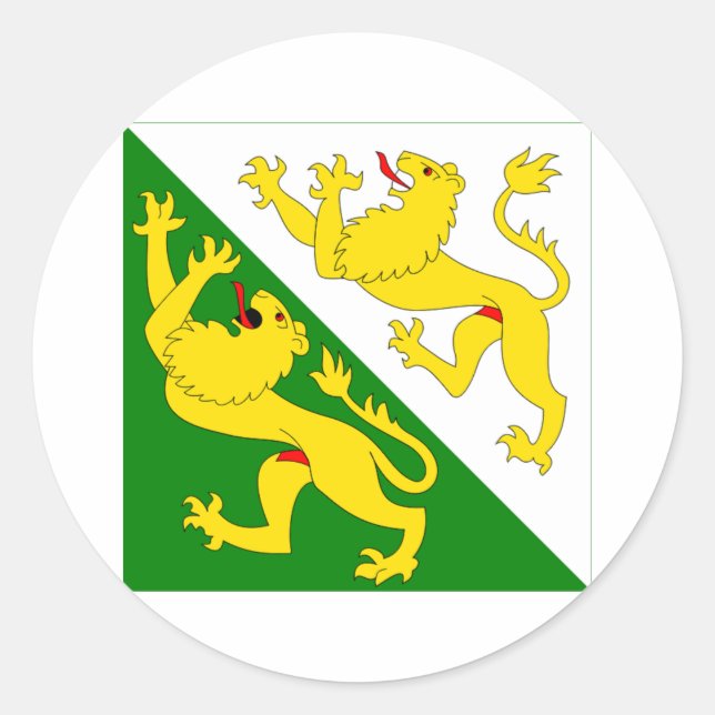 Pegatina Redonda Bandera de Thurgau (Anverso)