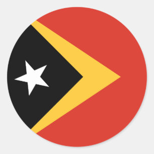 Pegatina Redonda Bandera de Timor Oriental