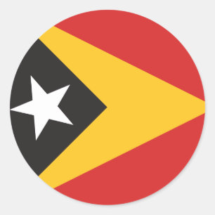 Pegatina Redonda Bandera de Timor Oriental