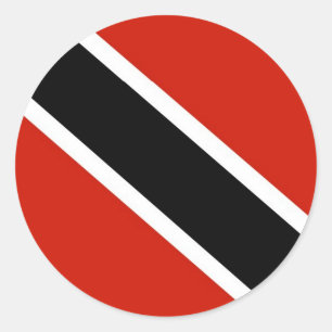 Pegatina Redonda Bandera de Trinidad y Tobago