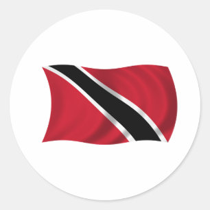 Pegatina Redonda Bandera de Trinidad y Tobago