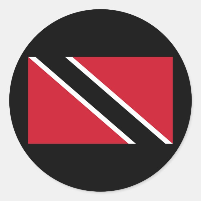 Pegatina Redonda Bandera de Trinidad y Tobago (Anverso)