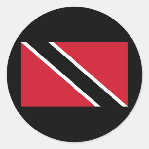 Pegatina Redonda Bandera de Trinidad y Tobago