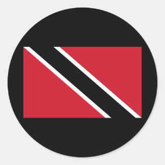 Pegatina Redonda Bandera de Trinidad y Tobago