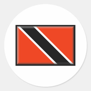 Pegatina Redonda Bandera de Trinidad y Tobago