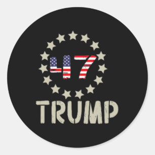 Pegatina Redonda Bandera de Trump 2024 (en broma) lleva a Estados U