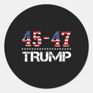 Pegatina Redonda Bandera de Trump 2024 (en broma) lleva a Estados U